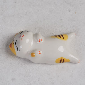 Tummy-Up Cat Chopstick Rest - Yellow