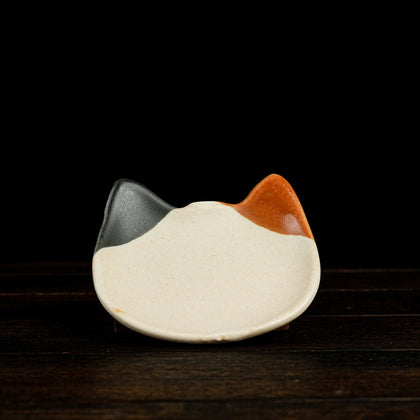 Artist Craft Neko Side Plate - Three Flower Cat