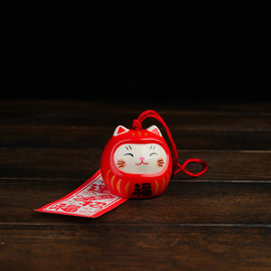 Nostalgic Wind Whisper Chimes Daruma Cat Style