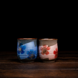 Gold and Plum Design Tea Cup Set