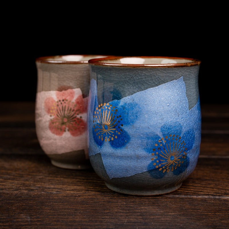 Gold and Plum Design Tea Cup Set