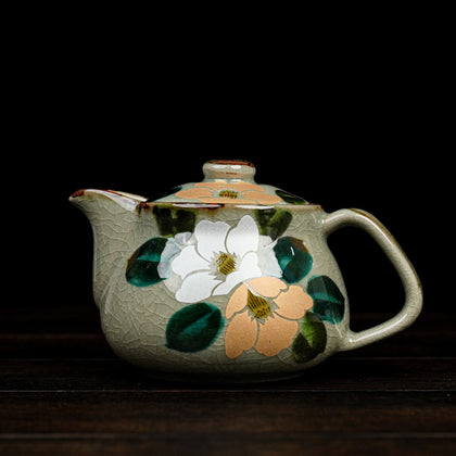 Golden Silver Camellia Tea Pot