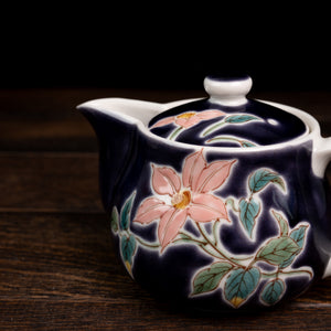 Purple w/ Clematis Design Tea Pot