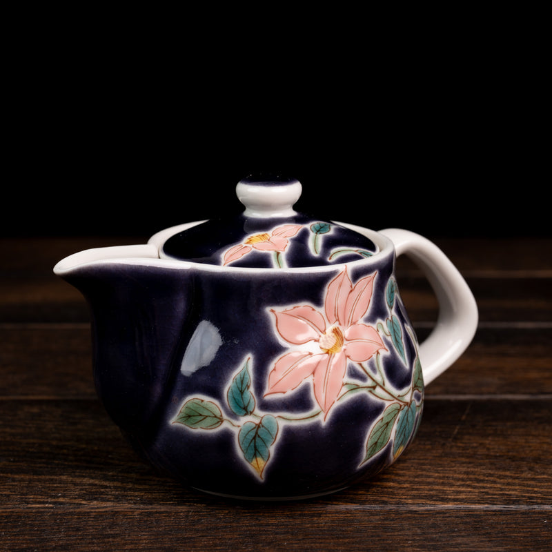 Purple w/ Clematis Design Tea Pot