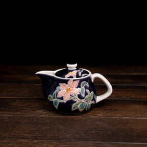 Purple w/ Clematis Design Tea Pot