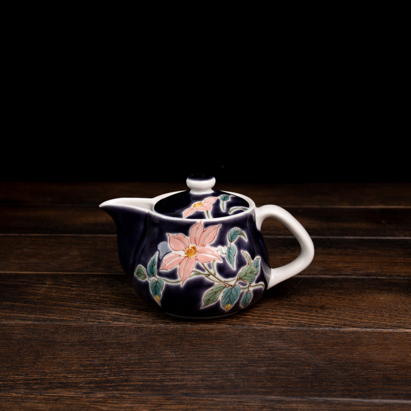 Purple w/ Clematis Design Tea Pot