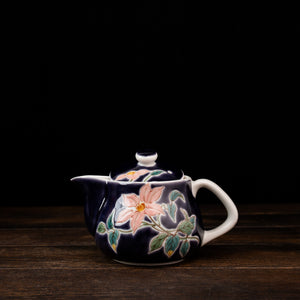 Purple w/ Clematis Design Tea Pot