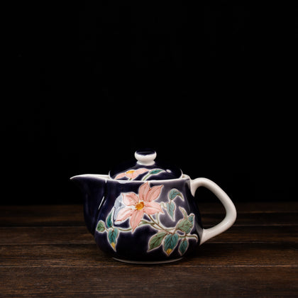 Purple w/ Clematis Design Tea Pot