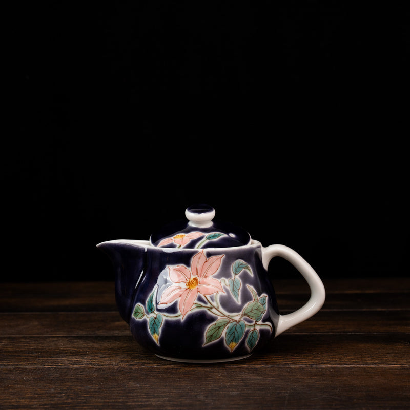 Purple w/ Clematis Design Tea Pot