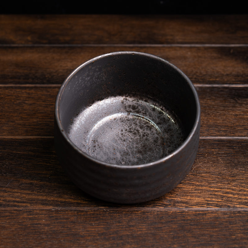 Matcha Bowl Golden Crystalline Faceted