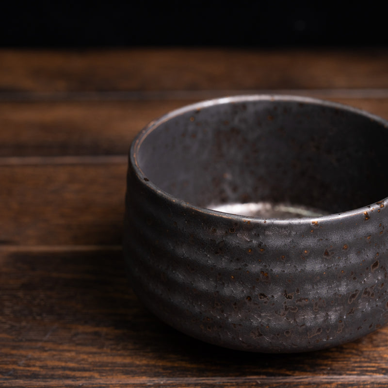 Matcha Bowl Golden Crystalline Faceted