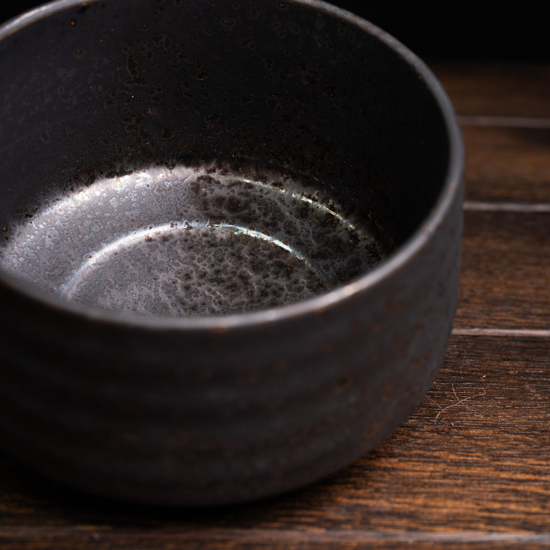 Matcha Bowl Golden Crystalline Faceted