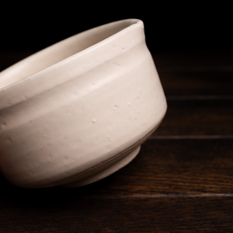 Matcha Bowl White Glaze Spouted