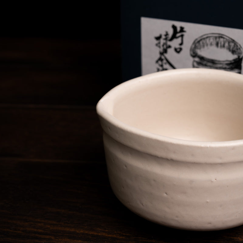Matcha Bowl White Glaze Spouted