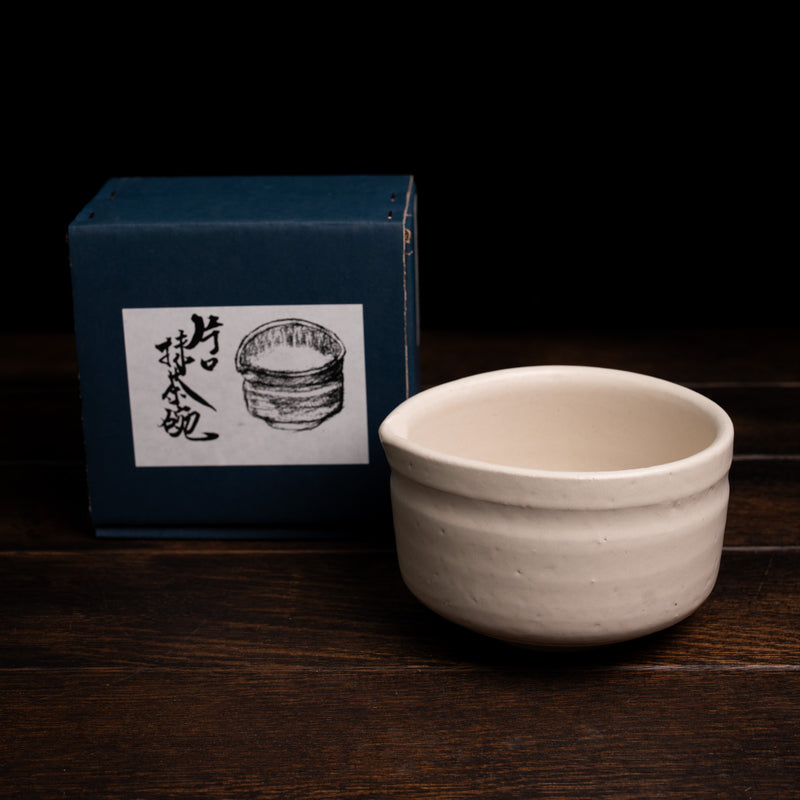 Matcha Bowl White Glaze Spouted