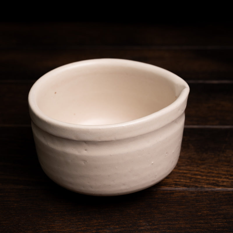 Matcha Bowl White Glaze Spouted