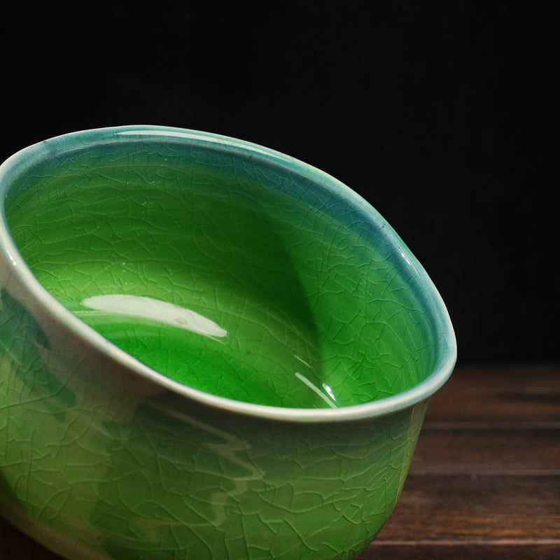 Matcha Bowl Emerald Craquelure