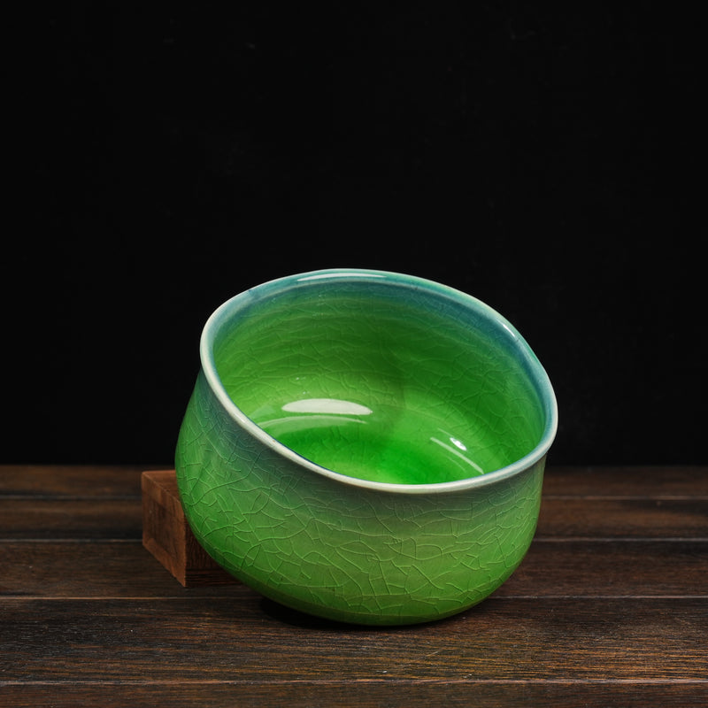Matcha Bowl Emerald Craquelure