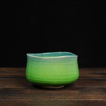 Matcha Bowl Emerald Craquelure