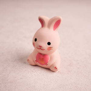 Rabbit Figurines with Fortune Slips - Pink