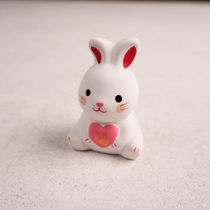 Rabbit Figurines with Fortune Slips - White