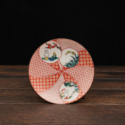 Miffy Kutaniyaki Saucer - Akae