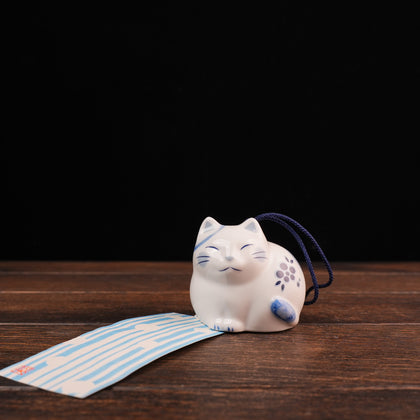 Blue White Neko Wind Chime