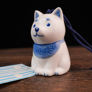 Blue White Shiba Inu Wind Chime