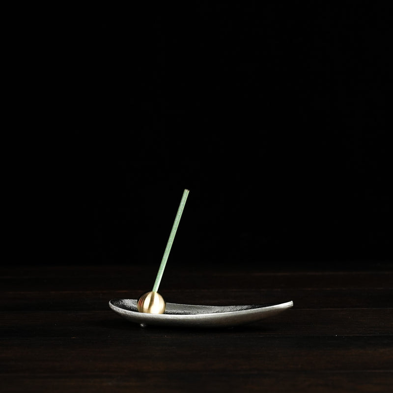 Incense Stand - Bamboo Leaf - Tin