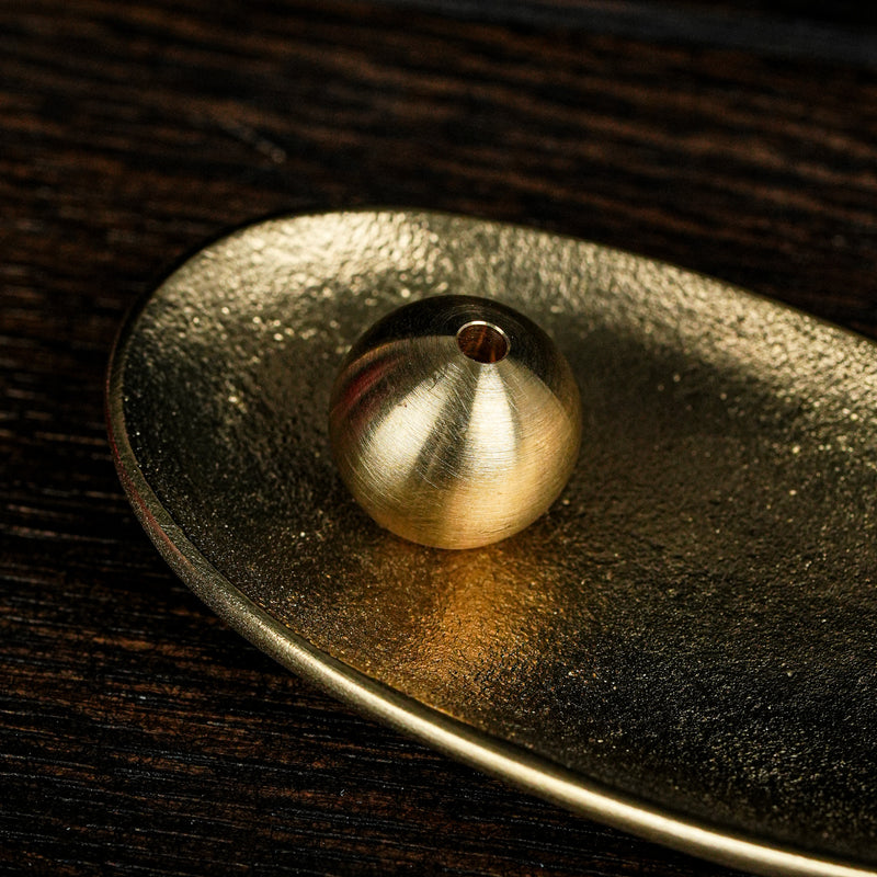 Incense Stand - Bamboo Leaf - Brass