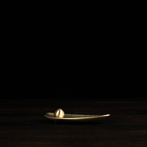 Incense Stand - Bamboo Leaf - Brass