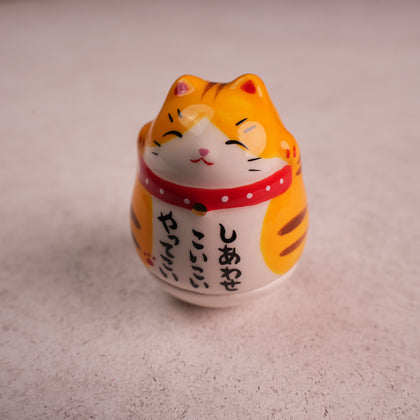 Roly-Poly Maneki Neko Daruma - Yellow