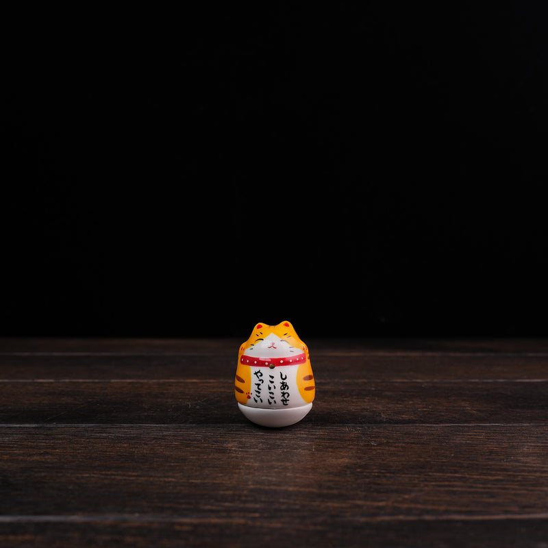 Roly-Poly Maneki Neko Daruma - Yellow