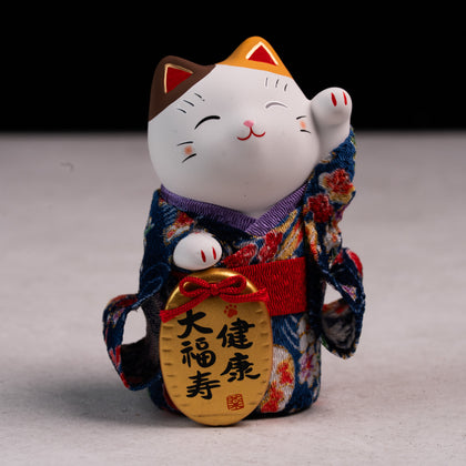 Nishiki Chirimen Oval Lucky Cat - Health