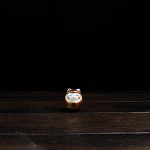 Roly-Poly Lucky Cat Daruma - Gold