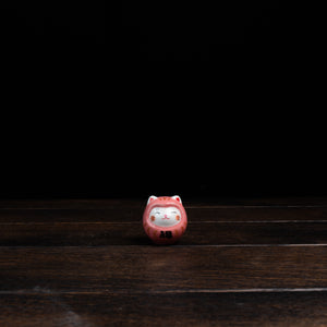 Colorful Fortune Telling Cat Daruma - Pink