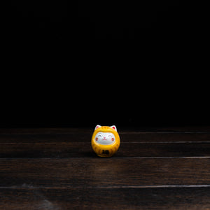 Colorful Fortune Telling Cat Daruma - Yellow