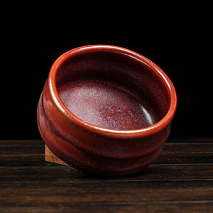 Matcha Bowl Fiery Iron Red Serenity