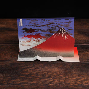 Diorama Message Card - Katsushika Hokusai's 'Fine Wind, Clear Morning'