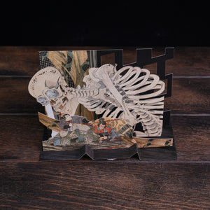Diorama Message Card - Utagawa Kuniyoshi's 'The Old Imperial Palace of Soma'