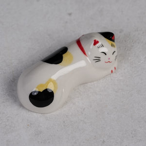 Sleepy Kitty Chopstick Rest - Black & Yellow