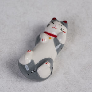 Sleepy Kitty Chopstick Rest - Grey