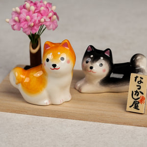 Shiba Inu Duo with Sakura Blossoms Decoration