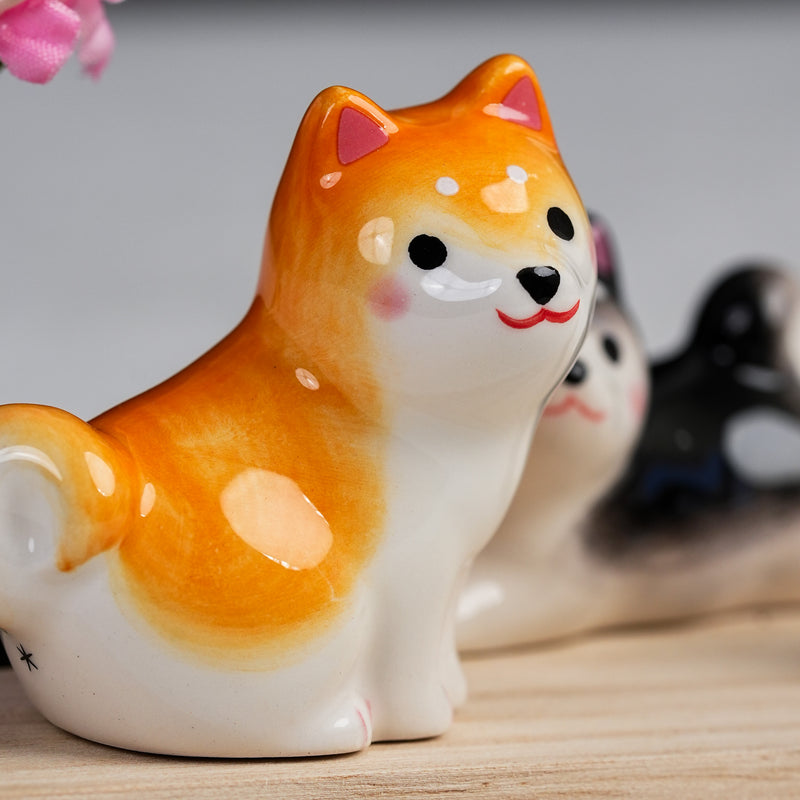 Shiba Inu Duo with Sakura Blossoms Decoration