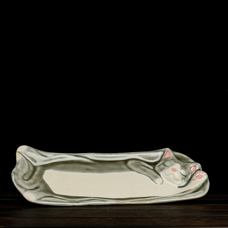 Artist Craft Neko Long Plate - Grey