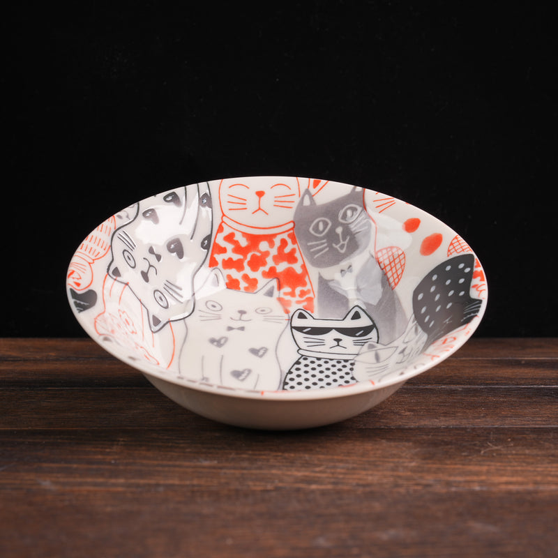 Cats Downtown Story Bowl - Red