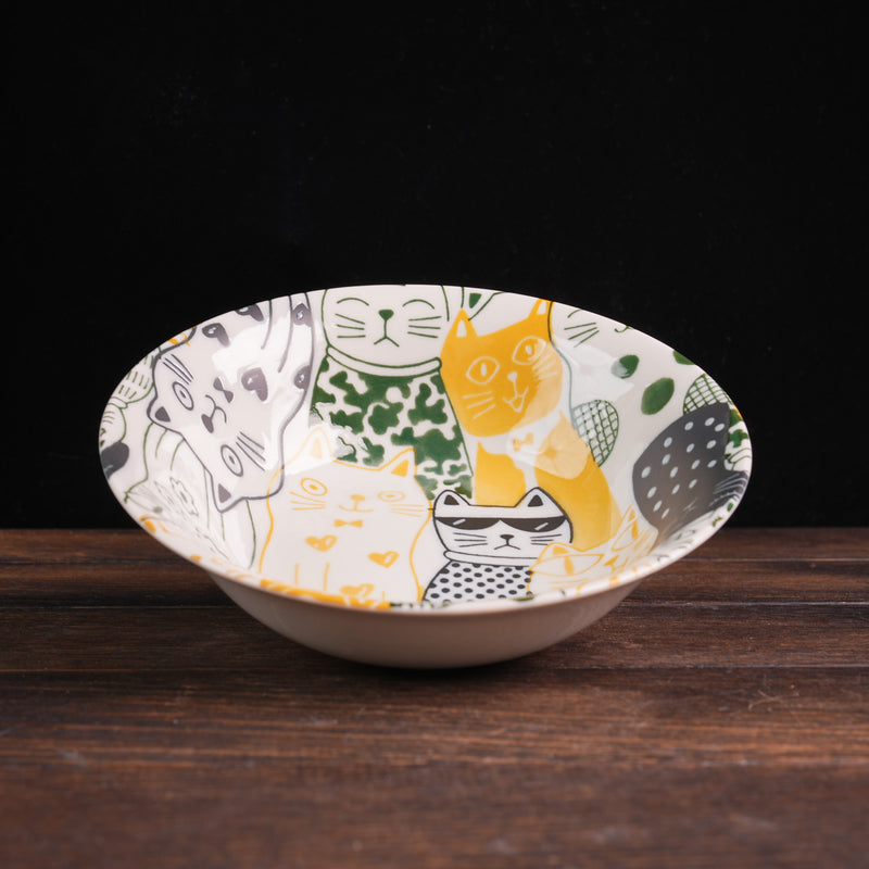 Cats Downtown Story Bowl - Yellow