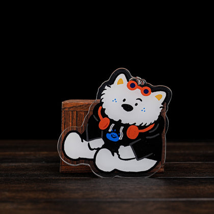 Artist Hand-drawn Keyring - Snow Dog