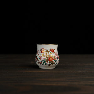 Hand-Painted Multicolored Blossom Sake Cup