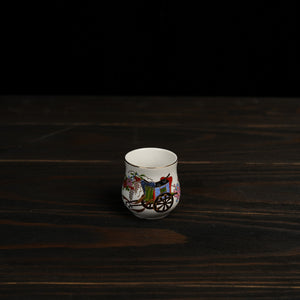 Hand-Painted Multicolored Blossom Sake Cup